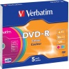 Фото товара DVD-R Verbatim Colour 4.7Gb 16x (5 Pack Slim Case) (43557)