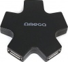 Фото товара Концентратор USB2.0 Omega Star Black (OUH24SB)