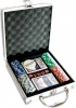 Фото товара Покерный набор Arjuna в алюминиевом кейсе 2 колоды карт + 100 фишек (23713)