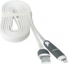 Фото товара Кабель USB2.0 AM -> Lightning/micro-USB Defender USB10-03BP 1 м White (87493)