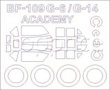 Фото Маска KV Models для модели самолета Bf-109 G-6/G-14 Academy (KVM72573)
