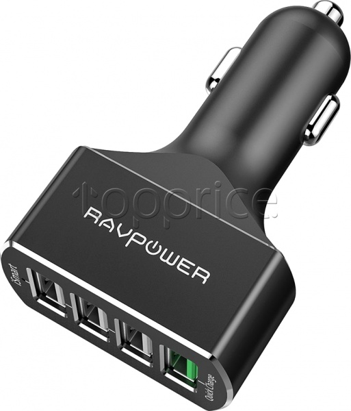 Фото Автомобильное З/У RavPower 54W 4xUSB with Quick Charge 3.0 Black (RP-VC003)