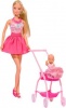 Фото товара Кукла Steffi & Evi Love в розовом и коляска с малышом (573 3067-2)