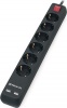 Фото товара Сетевой фильтр REAL-EL RS-6 Protect USB 3 м, 6 розеток, черный