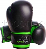 Фото Перчатки боксерские PowerPlay 3004 Black/Green 8oz