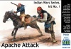 Фото товара Набор фигурок Master Box "Атака индейцев", индейская военная серия, набор 1 (MB35188)