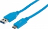 Фото товара Кабель USB3.2 Gen2 AM -> USB Type C Manhattan 1 м Blue (394468)