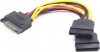 Фото товара Разветвитель питания SATA M ->2 x SATA Cablexpert 0.15 м (CC-SATAM2F-01)