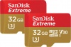 Фото товара Карта памяти micro SDHC 32GB SanDisk Extreme Action UHS-I U3 V30 Twin Pack (SDSQXAF-032G-GN6AT)