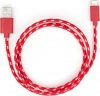 Фото товара Кабель USB -> Lightning Vinga 1 м 2 Color Nylon Red (VCPDCLNB31R)