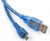 Фото товара Кабель USB -> micro-USB Gresso 1 м Blue (GR1.0AMMICROBMNF)