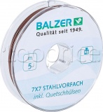 Фото Поводочный стальной материал Balzer в оплетке 7x7 +10обж.труб. 5м 6кг Brown (14570 106)