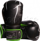 Фото Перчатки боксерские PowerPlay 3018 Black/Green 10oz