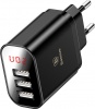 Фото товара Сетевое З/У Baseus Mirror LED Display EU Charger 3 USB Black (CCALL-BH01)