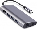 Фото Адаптер USB Type C -> HDMI/USB/Ethernet/Type C/microSD/SD Dynamode (Dock-USB-TypeC-HDMI-USB3.0-RJ45)