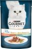 Фото товара Корм для котов Gourmet Perle Duo с лососем и сайдой в подливе 85 г (7613033580000)