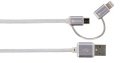Фото Кабель USB -> micro-USB/Lightning Skross 2in1 Charge'n Sync Steel Line 1 м Space Grey (2.700241)