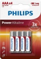 Фото Батарейки Philips Power Alkaline AAA/LR3 BL (LR03P4B/10) 4 шт.