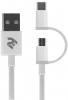 Фото товара Кабель USB -> micro-USB/Type C 2E 1 м White (2E-CCMTAB-WT)