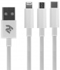 Фото товара Кабель USB -> Lightning/micro-USB/Type C 2E 1.2 м White (2E-CCMTLAB-WT)