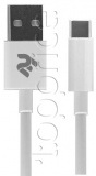Фото Кабель USB3.2 Gen1 AM -> USB Type C 2E Molding Type 1 м White (2E-CCTAB-WT)