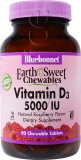 Фото Витамин D3 Bluebonnet Nutrition Earth Sweet Chewables 5000IU малина 90 капсул (BLB0366)