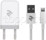 Фото Сетевое З/У 2E USB Wall Charger 2.1A + Lightning White (2E-WC1USB2.1A-CL)