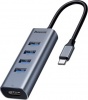 Фото товара Адаптер USB Type C -> HDMI/USB Baseus Enjoy Grey (CAHUB-N0G)