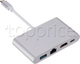 Фото Адаптер USB Type C -> HDMI/USB/Ethernet/Type C Dynamode (Multiport USB3.1 Type-C to HDMI-RJ45)