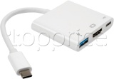 Фото Адаптер USB Type C -> HDMI/USB/Type C Vinga White (VCPATC2HDMIUSBPDWH)