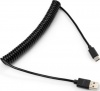 Фото товара Кабель USB AM -> USB Type C Vinga 1.8 м Spring Black (VCPDCTCS1.8BK)