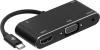Фото товара Адаптер USB Type C -> HDMI/USB/VGA/Type C/Audio 3.5mm 2E Black (2E-W1408)