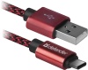 Фото товара Кабель USB2.0 AM -> USB Type C Defender USB09-03T Pro 1 м Red (87813)