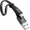 Фото товара Кабель USB AM -> USB Type C Baseus Nimble 0.23 м Black (CATMBJ-01)