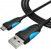Фото товара Кабель USB -> micro-USB Vention 1 м Black (VAS-A04-B100-N)