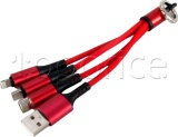 Фото Кабель USB -> Lightning/micro-USB/Type C Extradigital 0.12 м (KBU1759)