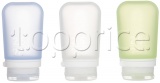 Фото Набор силиконовых бутылочек Humangear GoToob+ 3-Pack Medium Clear/Green/Blue (022.0038)