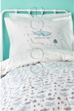 Фото Комплект постельного белья Karaca Home подростковый ранфорс Shark Yesil 2020-2 (svt-2000022245852)