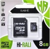 Фото товара Карта памяти micro SDHC 8GB Hi-Rali Class 4 + adapter (HI-8GBSDCL4-01)