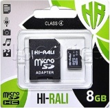 Фото Карта памяти micro SDHC 8GB Hi-Rali Class 4 + adapter (HI-8GBSDCL4-01)