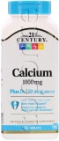 Фото Комплекс 21st Century Кальций + витамин D3 1000 мг (CEN27070)