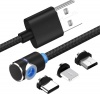 Фото товара Кабель USB2.0 AM -> Lightning/micro-USB/Type C XoKo Magneto 1.0 м (SC-370MGNT-BK)
