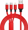 Фото товара Кабель USB2.0 AM -> Lightning/micro-USB/Type C XoKo 1.2 м Red (SC-330-RD)