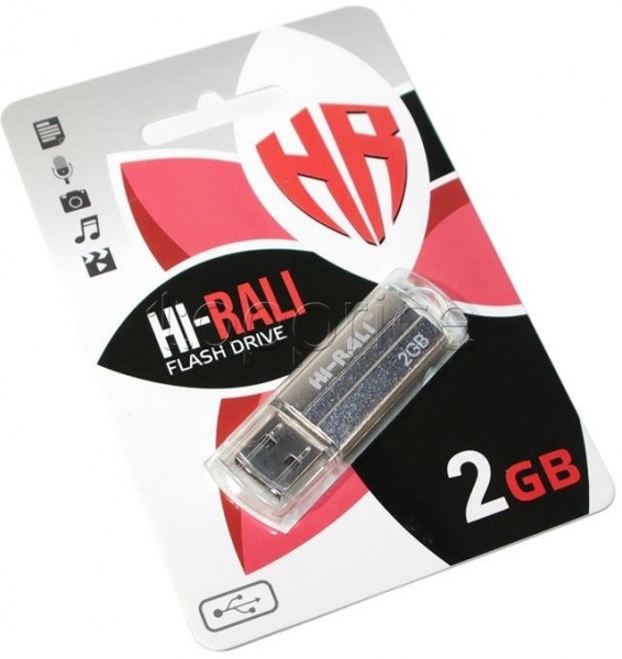 Фото USB флеш накопитель 2GB Hi-Rali Corsair Series Silver (HI-2GBCORSL)