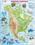 Фото Пазл Larsen Карта Северной Америки с животными (A32-UA)