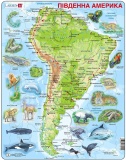 Фото Пазл Larsen Карта Южной Америки с животными (A25-UA)