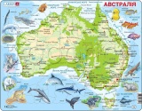 Фото Пазл Larsen Карта Австралии с животными (A31-UA)