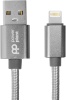 Фото товара Кабель USB -> Lightning PowerPlant Nylon Grey 1 м (CA912322)