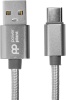Фото товара Кабель USB -> USB Type C PowerPlant Nylon Grey 1 м (CA912346)