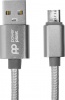 Фото товара Кабель USB AM -> micro-USB PowerPlant Nylon Grey 1 м (CA912339)